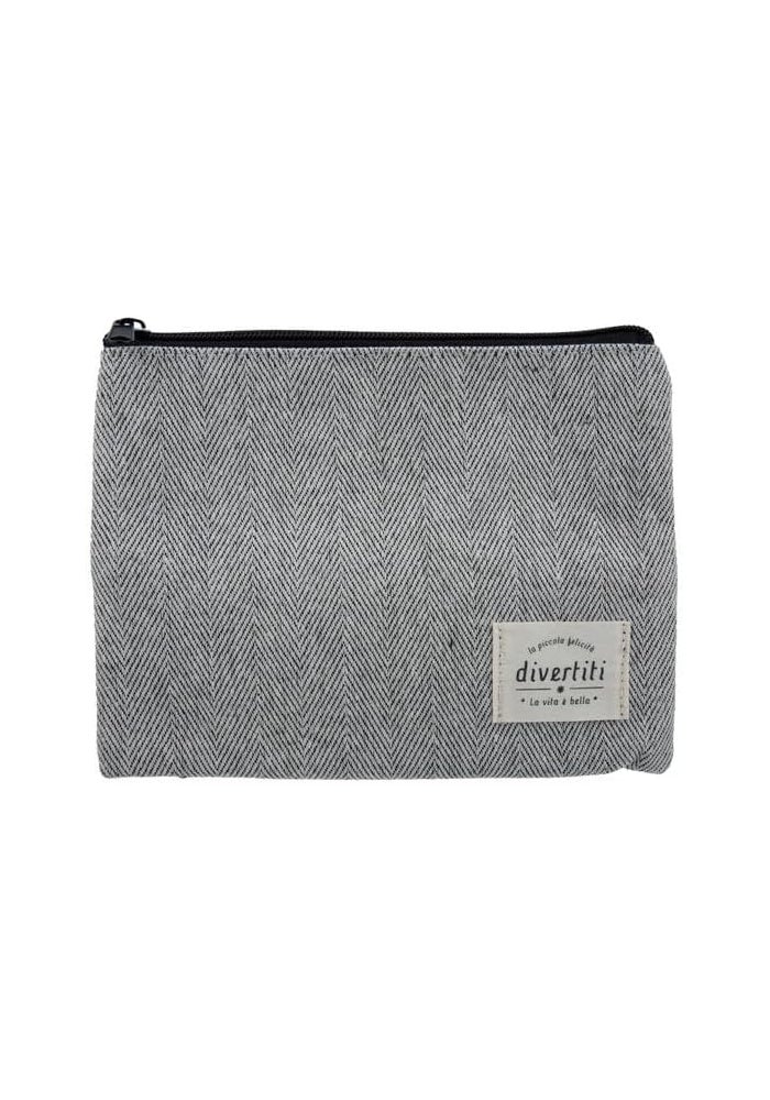 Flat Pouch | Gray | Travel & Storage Bag for Cosmetics, Accessories & Daily Essentials - Image 1